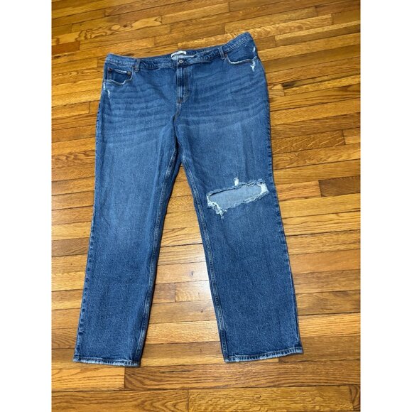 Abercrombie Fitch Womens 90s Straight Ultra High-Rise Jeans Size Plus 24L Tall - Picture 2 of 7